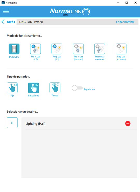 Captura de pantalla de la gestión de la integración en IDNG-EAD